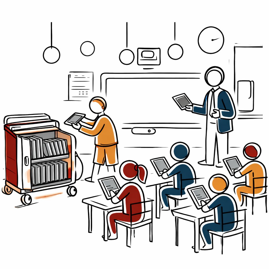 Classroom with teacher and students using EdTech